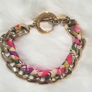 Vera Bradley rope gold pink tan bracelet in like NEW condition